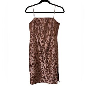 VTG Pink Floral Beaded Mini Cocktail Party Dress - JS Collections (Size 6)